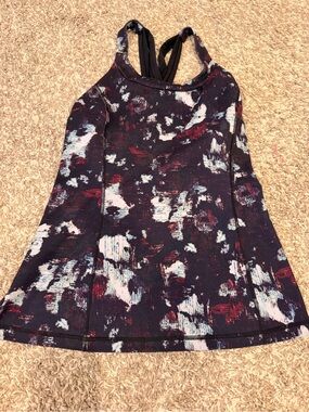 lululemon athletica Abstract Print Performance Tank Top in Black and Purple